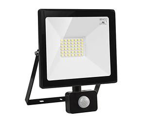 Maclean MCE630 Projecteur LED avec détecteur de mouvement PIR 30W 2400 lumen éclairage extérieur Spots Slim IP44 étanche aux éclaboussures (30W, blanc chaud 3000K 71719)