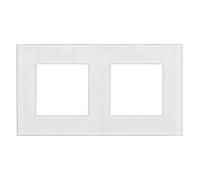 Maclean MCE729W 2-Fach Glasrahmen Panel 157x86mm für teckdose Modulare Wandsteckdose Unterputzdose Wanddose Einbaudose Unterputz Montage (2-fach Glasrahmen für Steckdose, Weiß)