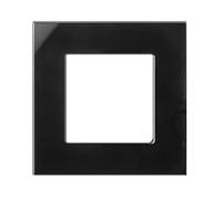 Maclean MCE730B Glasrahmen Panel 86x86mm für Steckdose Modulare Wandsteckdose Unterputzdose Wanddose Einbaudose Unterputz Montage (Glasrahmen für Steckdose, Schwarz)
