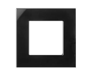 Maclean MCE730B Glasrahmen Panel 86x86mm für Steckdose Modulare Wandsteckdose Unterputzdose Wanddose Einbaudose Unterputz Montage (Glasrahmen für Steckdose, Schwarz)