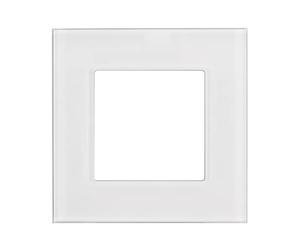 Maclean MCE730W Glasrahmen Panel 86x86mm für Steckdose Modulare Wandsteckdose Unterputzdose Wanddose Einbaudose Unterputz Montage (Glasrahmen für Steckdose, Weiß)