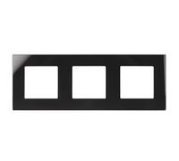 Maclean MCE731B 3-Fach Glasrahmen Panel 228x86mm für Steckdose Modulare Wandsteckdose Unterputzdose Wanddose Einbaudose Unterputz Montage (3-fach Glasrahmen für Steckdose, Schwarz)