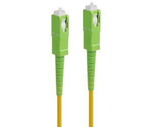 Maclean MCTV-436 Câble à fibre optique SC/APC vers SC/APC - Câble patch Simplex Singlemode - Câble à fibre optique - Jaune/vert (10 mètres)