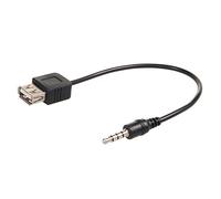 Maclean MCTV-693 Câble Jack 3,5 mm OTG (on-The-Go) Adaptateur USB Host Jack High Speed Auto AUX Adaptateur Noir Femelle câble Audio