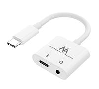 Maclean Adaptateur USB Type-C MCTV-848 - mini-jack 3,5 mm, PD 30W, Blanc