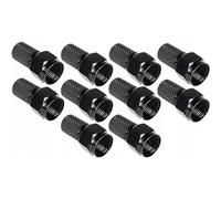 Maclean MCTV-903 Lot de 10 fiches F pour câble d'antenne satellite coaxial RG5.9 RG6 6,8 mm Noir Nickel