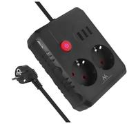 Maclean Multiprise 2 prises + 3 USB MCE387 B 1,5m 2500W Noir