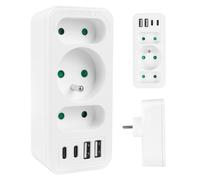 Maclean Multiprise MCE248 F/W 3 prises 2xUSB-A 2xUSB-C PD 20W Blanc