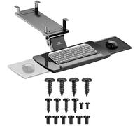 Maclean Plateau pour Clavier avec Plateau pour Souris - Réglable en Hauteur - Inclinable et Rotatif - Support Ergonomique pour Bureau jusqu'à 5 kg - Support de Clavier en Acier et Plastique (Noir)