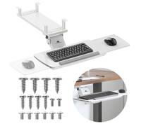 Porte-Clavier Maclean sous Le Bureau, réglable, Max. 5kg, Blanc, MC-156 W