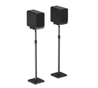 Maclean Support de haut-parleur, réglable en hauteur et rotatif | Guide-câble à l'intérieur de la construction, capacité de charge jusqu'à 5 kg, socle 230 × 230 mm, acier revêtu par