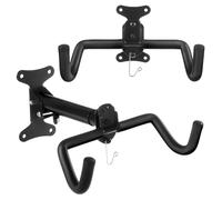 Maclean Lot de 2 supports muraux pour vélo | Support en acier réglable pour vélos jusqu'à 30 kg | Pliable et peu encombrant | Crochets de protection | Avec support de casque supplémentaire | Longueur