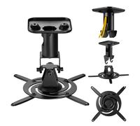 Maclean Support de plafond pour projecteur en acier (noir) | Capacité de charge : 15 kg, plage de rotation ± 180°, angle d'inclinaison ± 25°, envergure du bras 180-310 mm