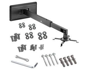 Maclean Support pour vidéoprojecteur à Courte Distance Support Mural Guide-câble Rotation 360° Support Universel pour vidéoprojecteur jusqu'à 15kg