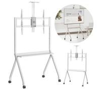 Maclean support TV/chariot support pour caméra sur roulettes 55-100" charge max 120kg/10kg support max VESA 900x600 blanc MC-114 W
