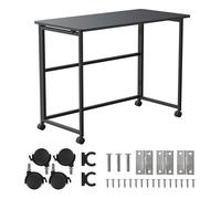 Maclean MC-1250 B Bureau Pliable avec roulettes 100 x 50 cm Capacité de Charge 50 kg Hauteur 75 cm Table Mobile compacte Noir pour Ordinateur, télétravail, étude, Maison