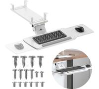 Maclean Tablette de clavier sous le bureau réglable max. 5kg blanc MC-156 W