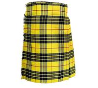 Macleod of Lewis Homme 5 Yard Écossais Kilts Kilt Écossais 13oz Highland Décontracté Kilt - Jaune/Noir, Jaune/Noir, 46"