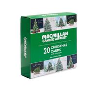 Macmillan Lot de 20 cartes de Noël caritatives Motif sapin de Noël écologique Boîte de 4 motifs de Noël saisonniers Format carte 127 x 127 mm