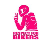 MACMRD Autocollants De Voiture 14X19Cm Respect Pour Les Motards Autocollant Drôle Sur Voiture Moto Décalcomanies Vinyle Voiture Style