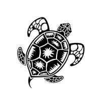 MACMRD Autocollants De Voiture 15.7 Cm * 16.8 Cm Tortue Mode Vinyle Décalcomanie Voiture Coffre Décorer Voiture Autocollant Noir/Argent