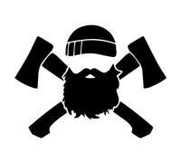 MACMRD Autocollants De Voiture 17.3X12.8Cm Bûcheron Croix Axes Personnalité Pare-Chocs Vinyle Autocollant De Voiture Autocollants