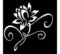 MACMRD Autocollants De Voiture 17 Cm * 17 Cm Autocollants De Voiture Lotus Art Décoration Stickers Plante Fleurs Autocollants De Voiture Étanche Noir/Blanc