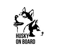 MACMRD Autocollants De Voiture 18 Cm * 15 Cm Autocollant De Voiture Husky À Bord Chien Moto Stickers Vinyle Pvc Moto Pare-Chocs Decal