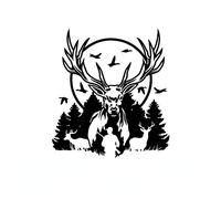 MACMRD Autocollants De Voiture 20 * 20 Cm Personnalité Créatif Cerf Chasseur Vinyle Décalcomanies Moto Décoratif Étanche
