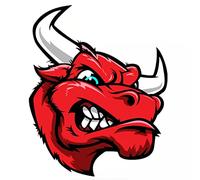 MACMRD Autocollants De Voiture Funny Angry Bull Head Red Colorful Car Sticker Automobiles Motos Pvc Stickers