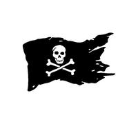 MACMRD Autocollants De Voiture Pirate Drapeau Vinyle Décalcomanie Crâne Voiture Autocollant Décor Voiture Fenêtre Corps Décoratif Autocollants Accessoires Noir/Argent