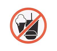 MACMRD Voiture Autocollant 11.2Cmx11.2Cm La Nourriture Est Interdite Ici Autocollant En Pvc Pour Voiture Hamburger Coke Ice Cream