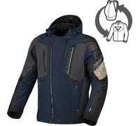 Macna Angle 2.0 Veste textile moto imperméable, bleu/beige, Taille XL