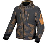 Macna Angle Camo veste textile de moto imperméable, Gris/Marron, Taille S