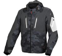 Macna Angle Camo veste textile imperméable pour moto, noir/gris, 3XL