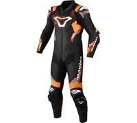 Macna Armadyl Combinaison en cuir de moto une pièce perforée, noir-blanc-orange, taille 56 pour homme