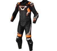 Macna Armadyl Combinaison en cuir de moto deux pièces perforée, noir/orange/blanc, Taille 46