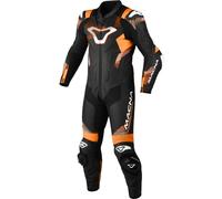 Macna Armadyl Combinaison en cuir de moto une pièce perforée, noir-blanc-orange, taille 52 pour homme