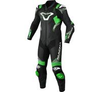 Macna Armadyl Combinaison en cuir de moto une pièce perforée, Noir/Blanc/Vert, Taille 48