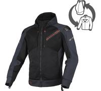 Macna Brero Veste textile moto, noir-rouge-bleu, taille L pour homme