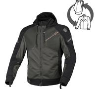 Macna Brero Veste textile moto, noir/vert, Taille 3XL