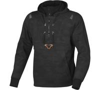 Macna Byron Sweat à capuche moto, noir-multicolore, taille S pour homme