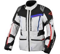 Macna Chieftane, veste textile imperméable XXL Gris Clair/Rouge/Bleu Gris Clair/Rouge/Bleu