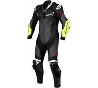 Macna Chromiq, combinaison en cuir 1pcs. perforée 54 Noir/Jaune Néon/Blanc Noir/Jaune Néon/Blanc