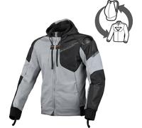 Macna Distec Veste textile moto, Gris/Noir, Taille M