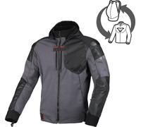 Macna Distec Veste textile moto, noir/gris, Taille S