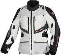 Macna Domane veste textile de moto pour dames imperméable à l’eau, Gris clair/Noir, Taille S