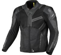 Macna Galvic Blouson de moto perforé en cuir/textile, noir, taille 54 pour homme