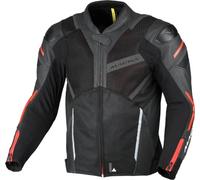 Macna Galvic, veste en cuir et en maille 52 Noir/Rouge Noir/Rouge