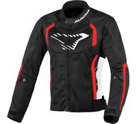 Macna Grisca Veste textile de moto pour femmes, noir-blanc-rouge, taille XS